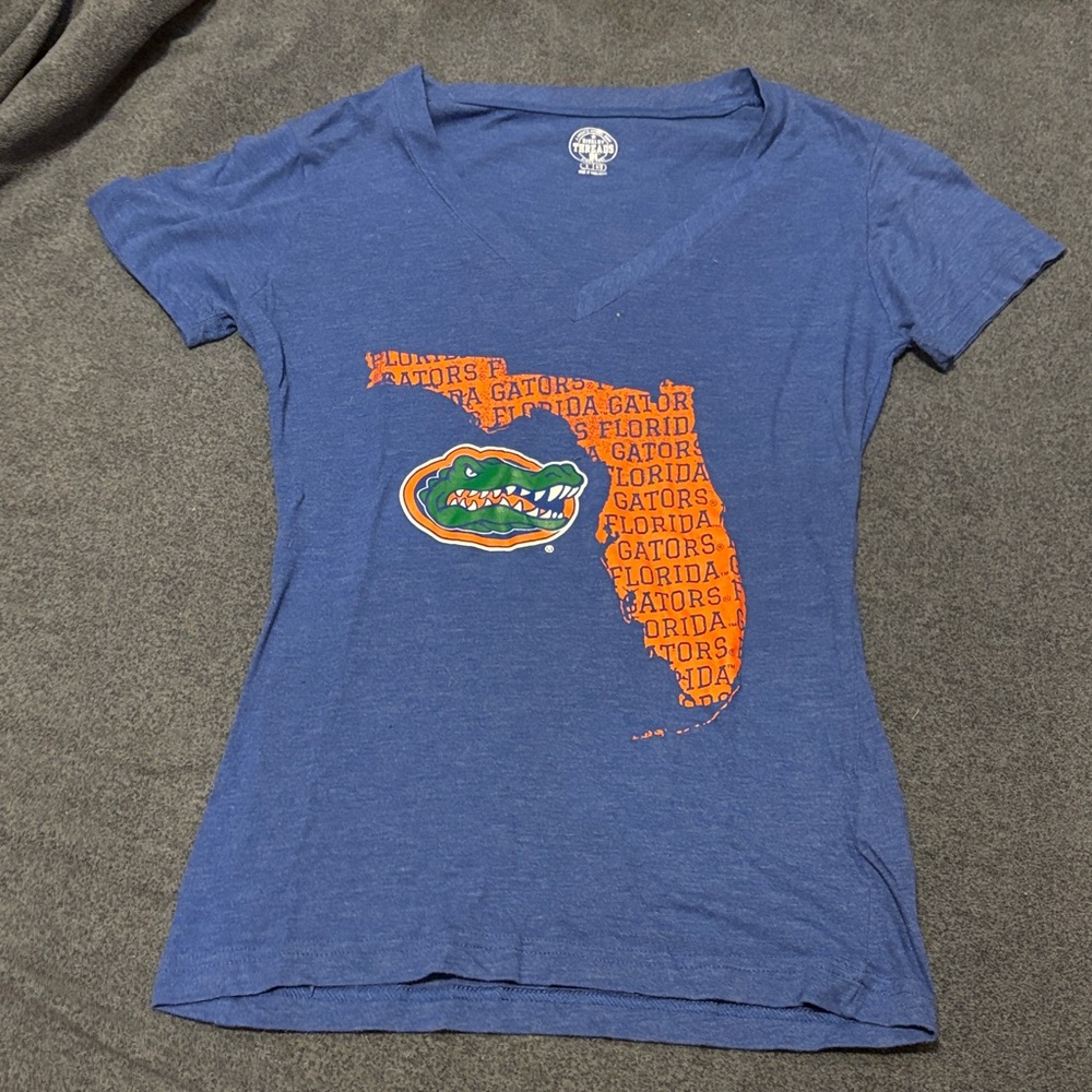Rivalry Threads Blue Florida Graphic V-Neck Tee